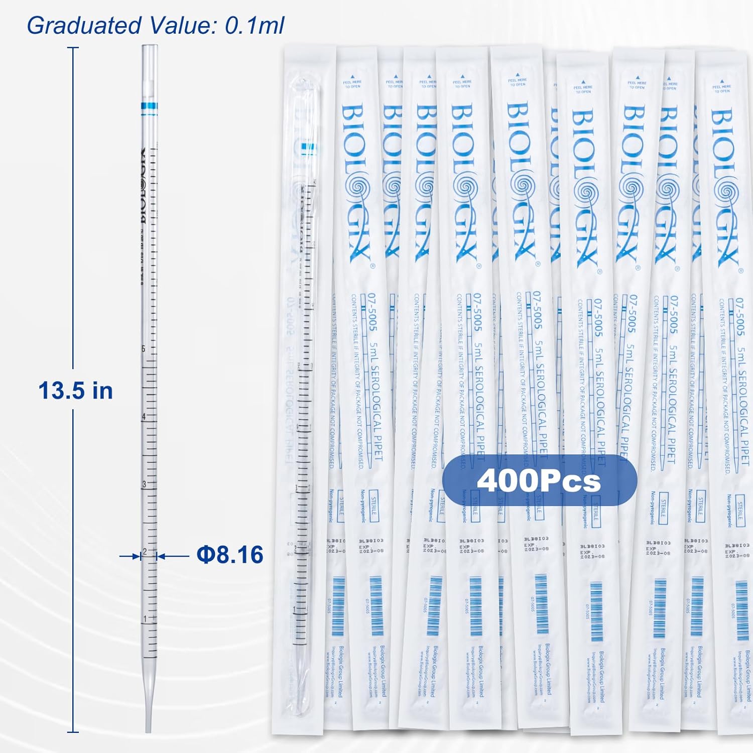 Pipet nhựa thẳng, tiệt trùng (Serological Pipettes), TC treated, non-pyrogenic, Biologix