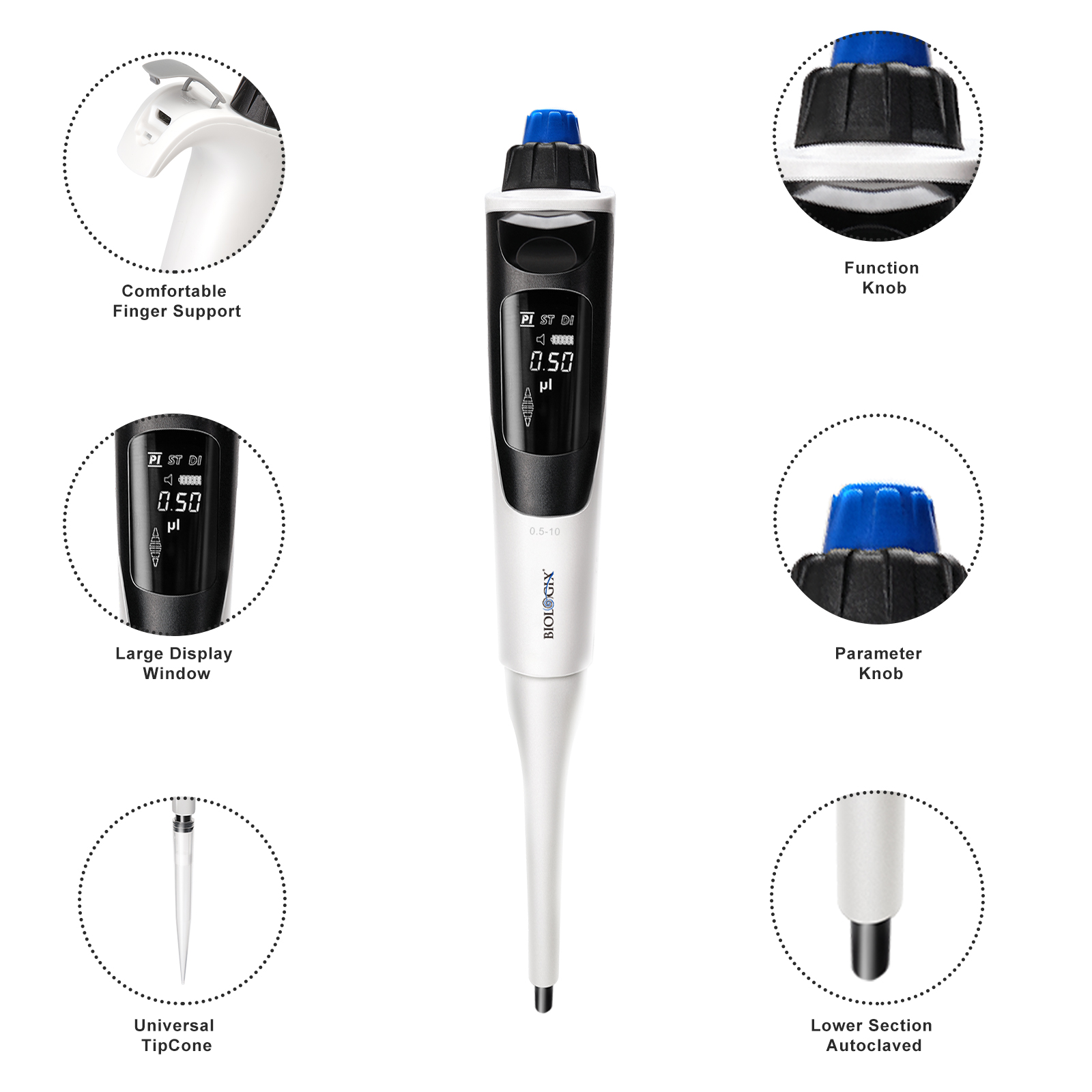 Pipete tự động 1 kênh điện tử, dPette Digital Pipette, hãng Biologix