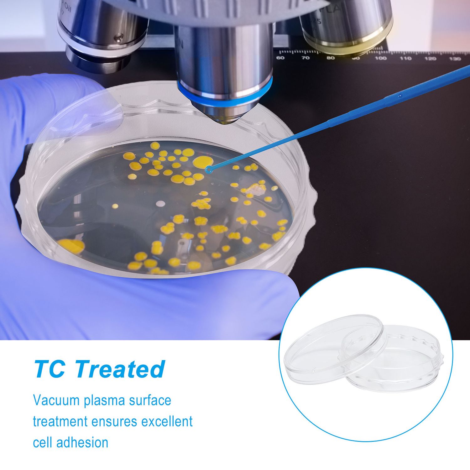 Đĩa nuôi cấy tế bào 30mm-150mm, (Cell Culture Dishes), 10 cái/túi tiệt trùng, Hãng Biologix-USA