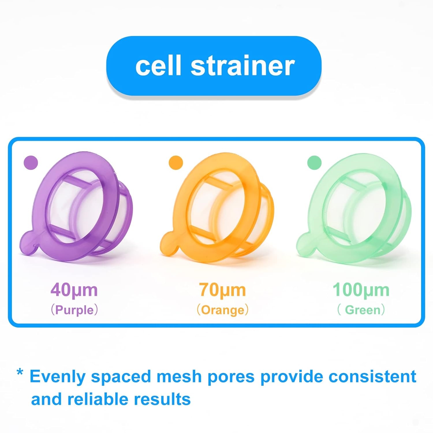 Màng lọc tế bào, tiệt trùng, 40μm, 70μm hoặc 100μm. (Cell Strainers) hãng Biologix