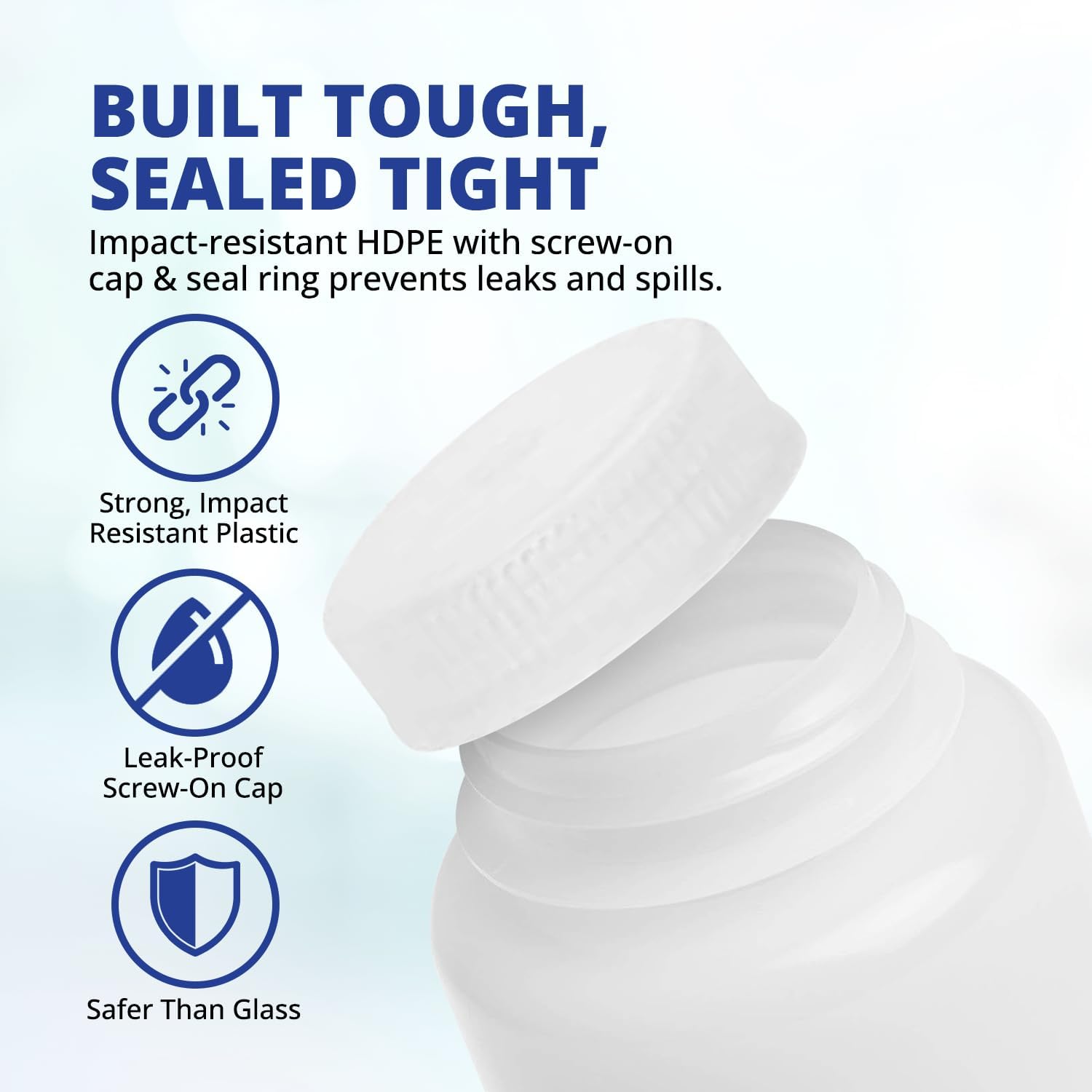 Lọ nhựa HDPE, màu trắng dung tích 1000ml, hãng Biologix