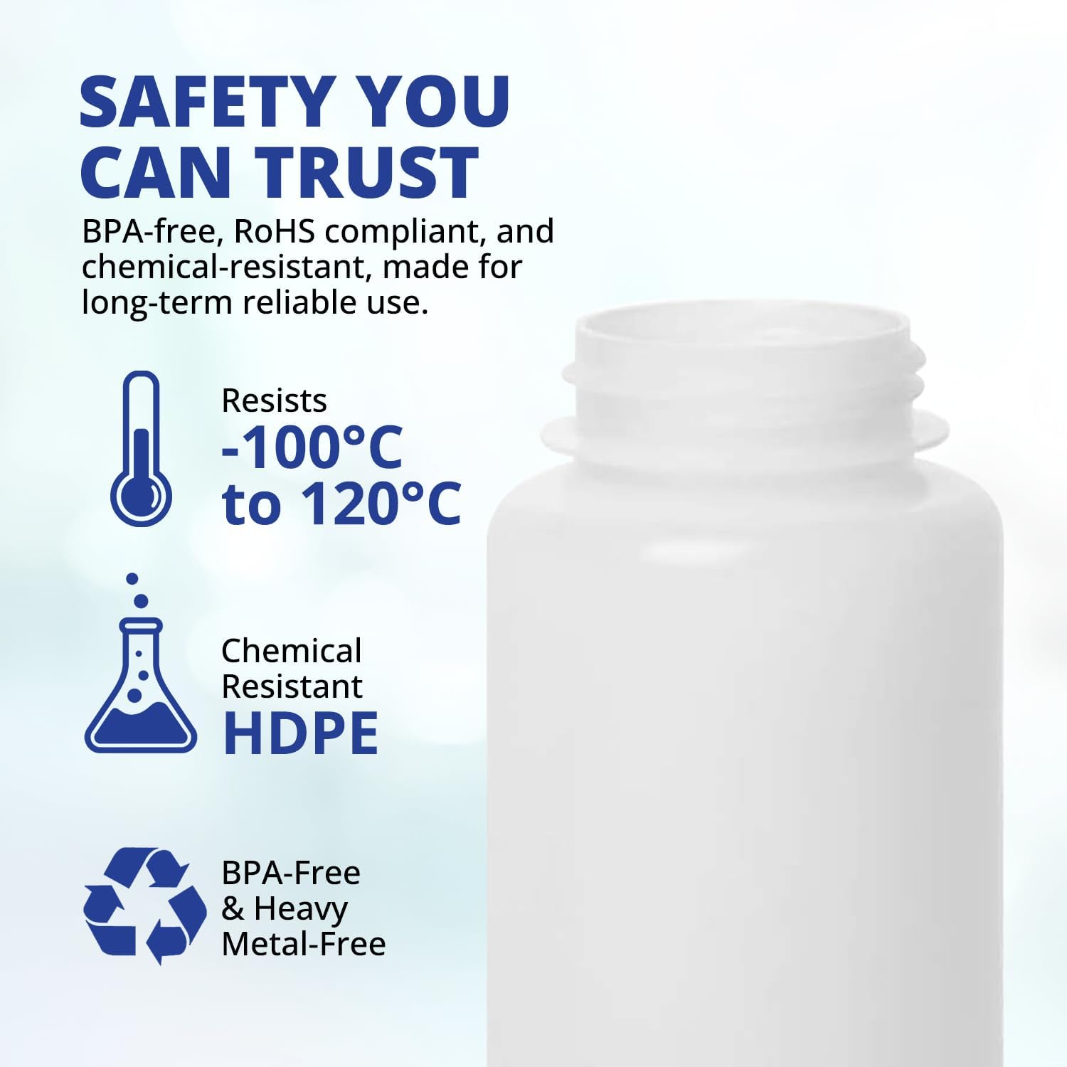 Lọ nhựa HDPE, màu trắng dung tích 1000ml, hãng Biologix