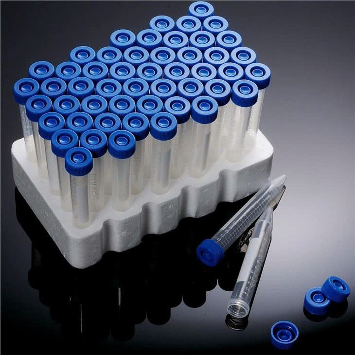 Ống ly tâm nhựa 15ml, nắp rãnh, Centrifuge Tubes ( tiệt trùng ), 25 cái/Túi, 50 cái/Rack, Hãng Biologix- USA