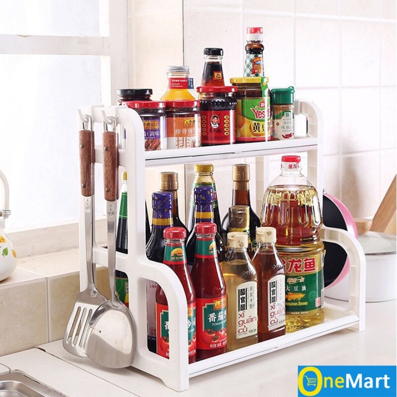 KỆ ĐỰNG GIA VỊ 2 TẦNG BẰNG NHỰA CAO CẤP