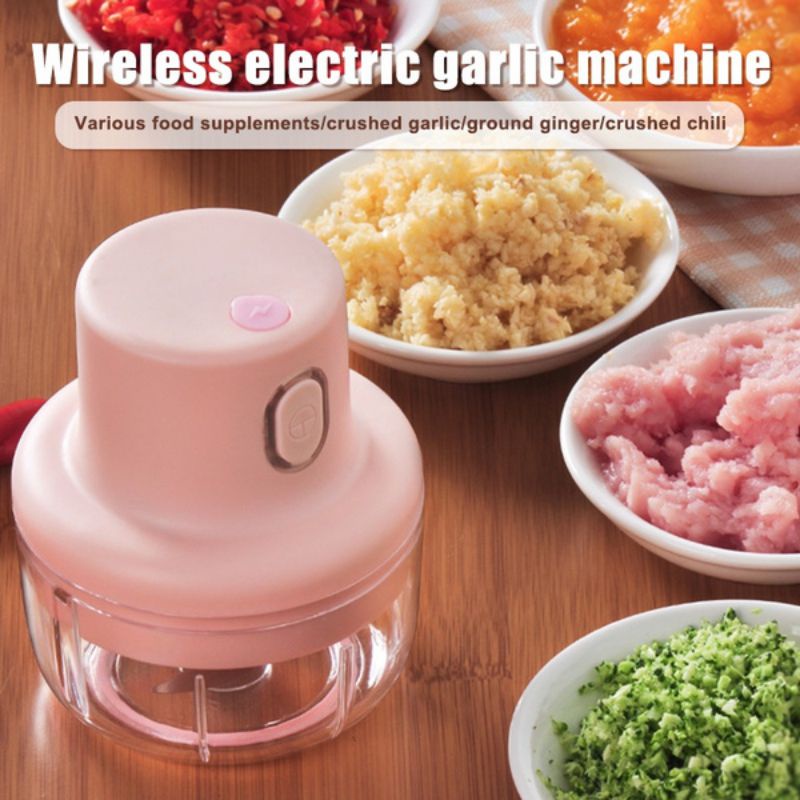Máy Xay Mini Không Dây, Tiện Ích. Xay Tỏi Ớt Gia Vị, Đồ Ăn Dặm Cho Bé