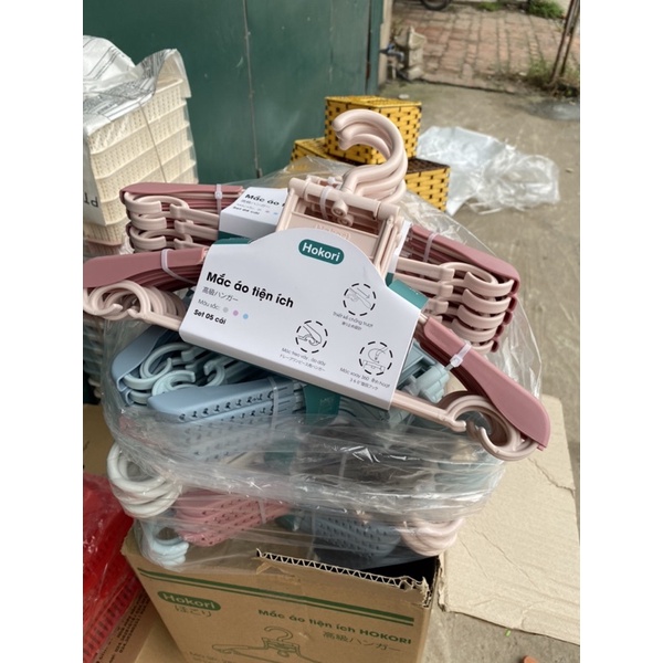 (Việt nhật) Mắc áo tiện ích Hokori 2832 (Set 5 mắc)