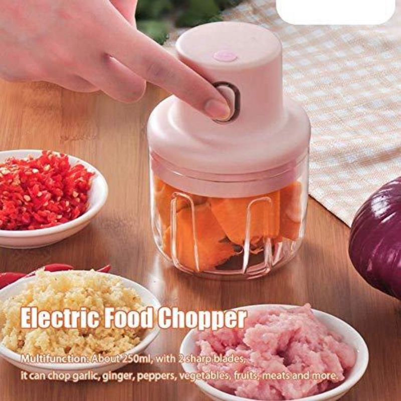 Máy Xay Mini Không Dây, Tiện Ích. Xay Tỏi Ớt Gia Vị, Đồ Ăn Dặm Cho Bé
