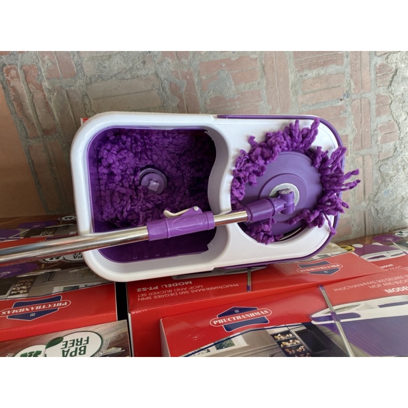 combo chổi thùng xoay 360 và âu mỳ đại đồng tiến