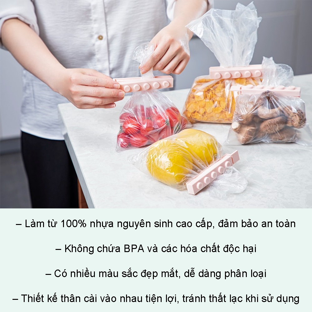 Kẹp miệng túi Yoko Inochi chất liệu nhựa nguyên sinh cao cấp phủ Ag+ kháng khuẩn khử mùi