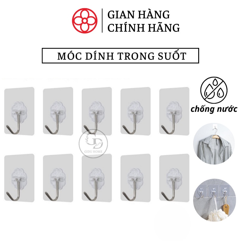 (Hàng mới) Móc dính tường trong suốt, đa năng