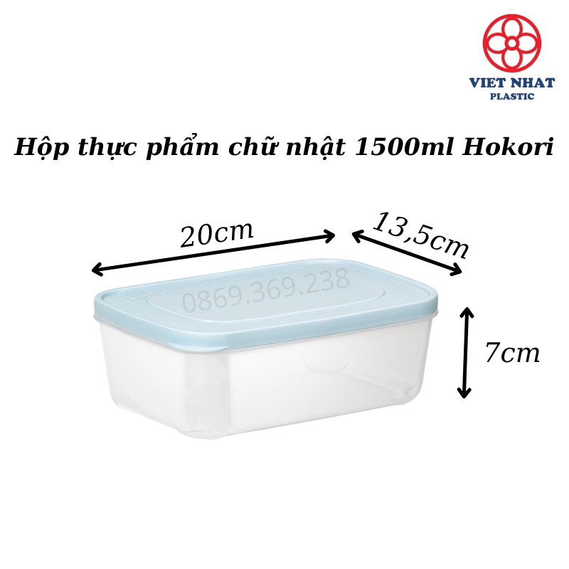 Bộ 3 hộp đựng thực phẩm chữ nhật Hokori 6533 - Việt Nhật Plastic HN
