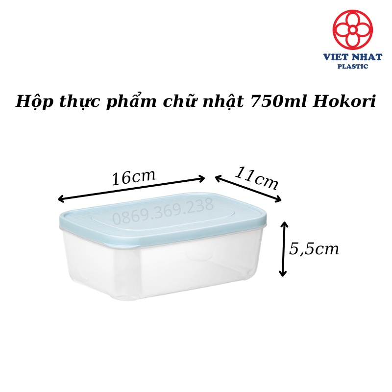 Bộ 3 hộp đựng thực phẩm chữ nhật Hokori 6533 - Việt Nhật Plastic HN
