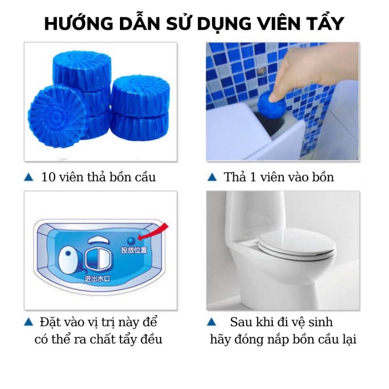 Viên thả tẩy bồn cầu gói 10 viên - Việt Nhật Plastic HN