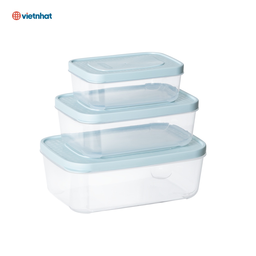 Bộ 3 hộp đựng thực phẩm chữ nhật Hokori 6533 - Việt Nhật Plastic HN