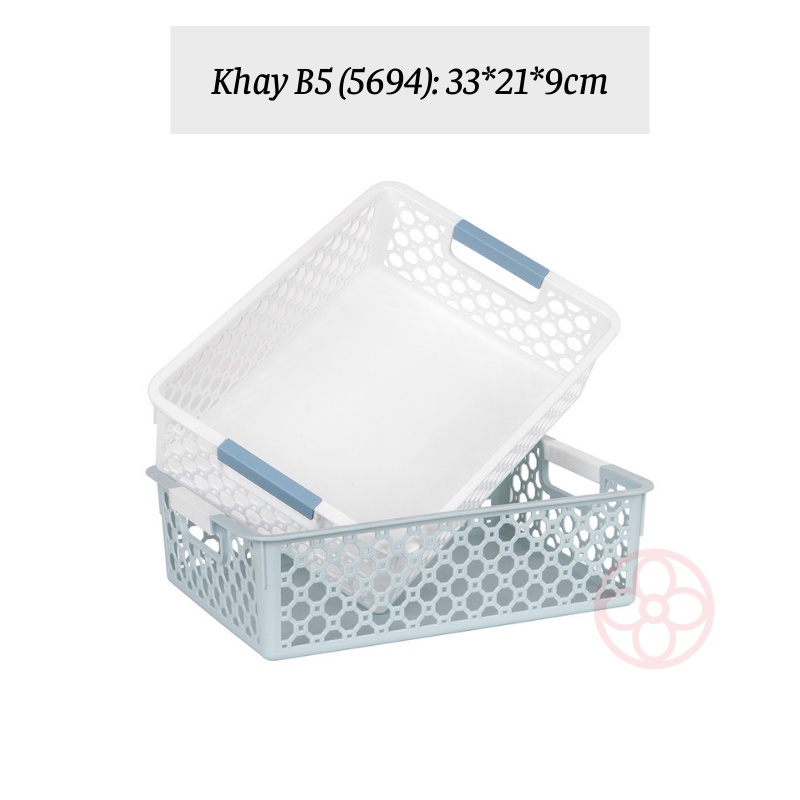 Khay nhựa chữ nhật, rổ nhựa Việt Nhật đa năng đựng tài liệu, đồ dùng văn phòng - Việt Nhật Plastic HN