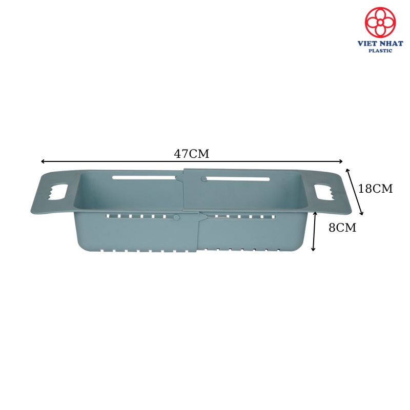 Khay, rổ gác bồn rửa chén Việt Nhật (5613) điều chỉnh được kích thước tiện lợi - Việt Nhật Plastic HN