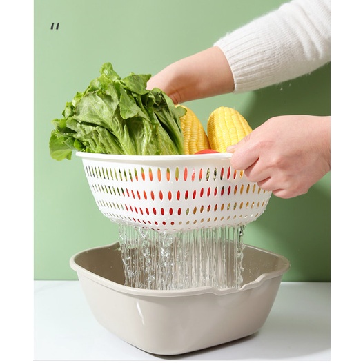 Bộ rổ nhựa vuông cao cấp kèm chậu cao cấp Hokori - Việt Nhật Plastic HN