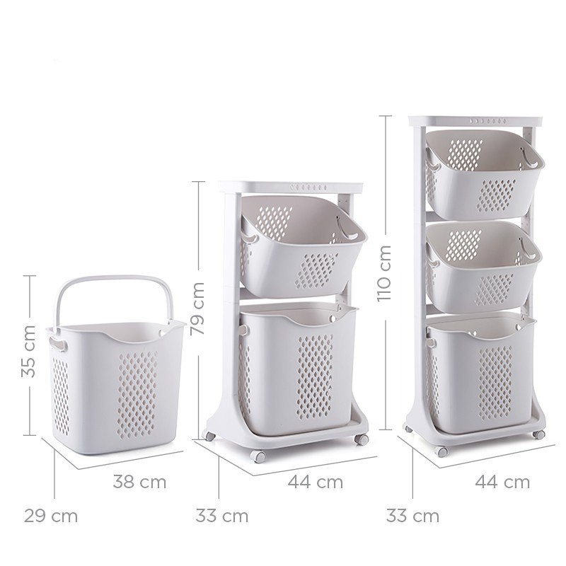 Kệ đựng đồ đa năng 3 tầng có bánh xe Việt Nhật (5567) - Việt Nhật Plastic HN