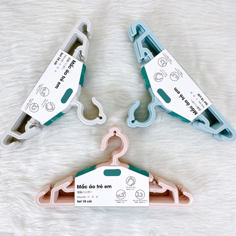 COMBO 10 Mắc quần áo nhựa Hokori cho bé Việt Nhật 2830 - Việt Nhật Plastic HN