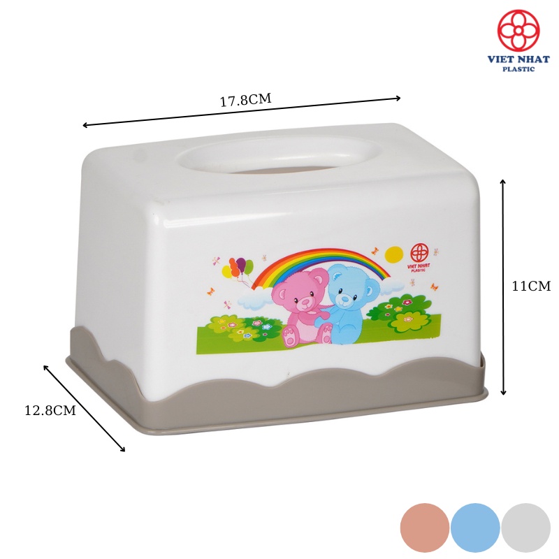 Hộp đựng giấy ăn, khăn giấy giả mây chữ nhật nhựa Việt Nhật tiện lợi (2734) - Việt Nhật Plastic HN