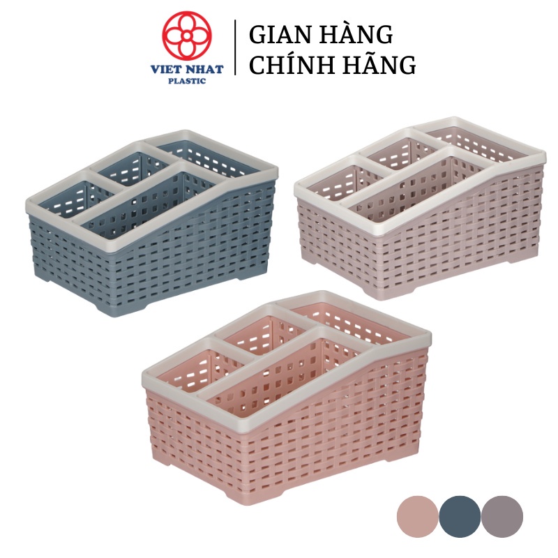 Khay nhựa tiện ích 4 ngăn Việt Nhật 2 size 5696-5688 - Việt Nhật Plastic H