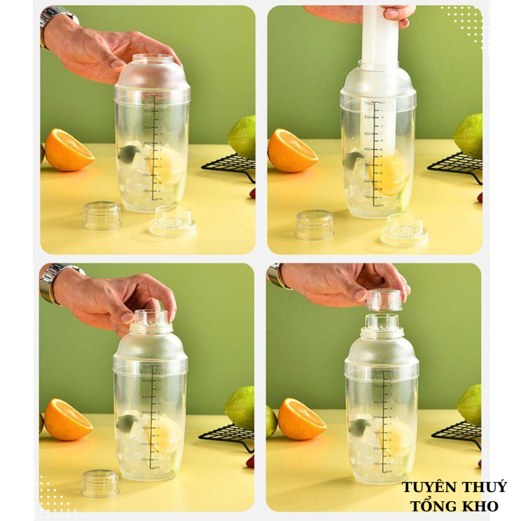 BÌNH LẮC PHA CHẾ BẰNG NHỰA - COCKTAIL SHAKER.