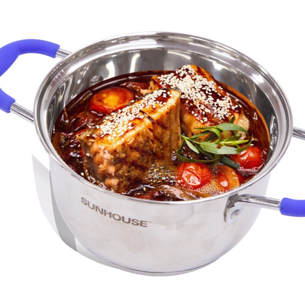 Bộ Nồi 3 Đáy Sunhouse Nắp Kính Đa Dạng Kích Thước - Chất Liệu Inox Cao Cấp An Toàn Cho Sức Khỏe