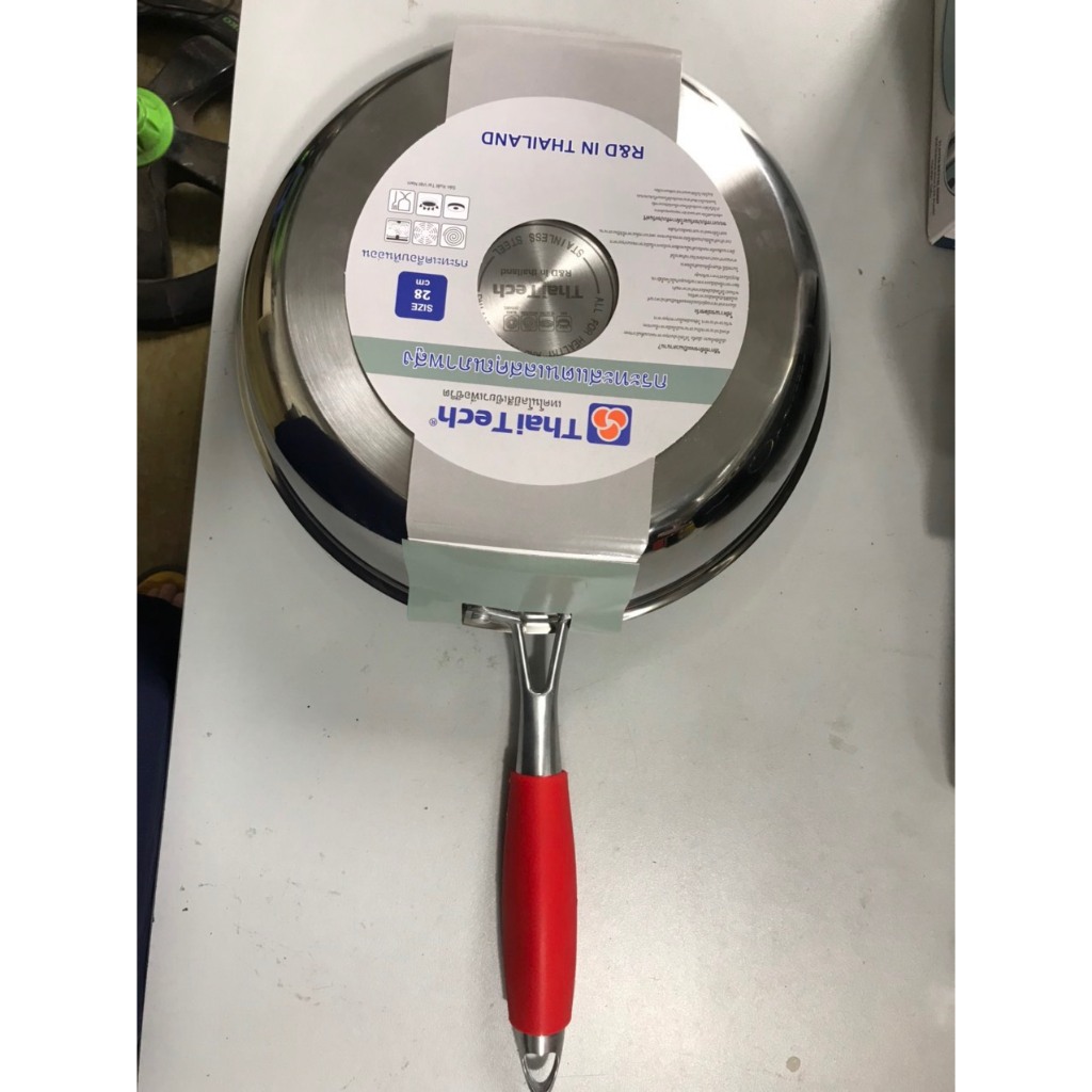 Chảo Liền Khối Inox Chống dính Thaitech Đáy Liền Thân 3 Lớp Dùng Cho Mọi Loại Bếp - Chất Liệu Inox 304 Cao Cấp
