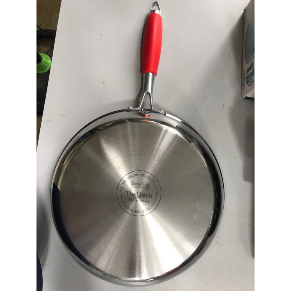 Chảo Liền Khối Inox Chống dính Thaitech Đáy Liền Thân 3 Lớp Dùng Cho Mọi Loại Bếp - Chất Liệu Inox 304 Cao Cấp