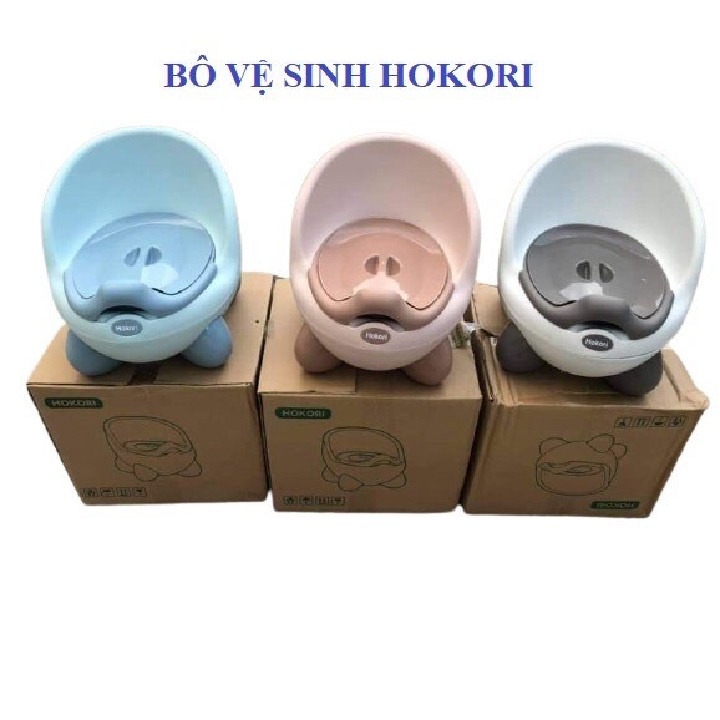 Bô Gấu Vệ Sinh Cho Bé Hokori Dạng Ghế Ngồi Nhựa Có Tựa Lưng Hình Gấu - Bô Trẻ Em Nhựa Cao Cấp