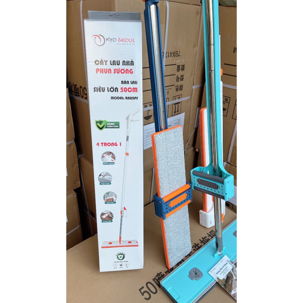 Chổi Lau Nhà Phun Sương Cỡ Lớn 50cm Kyo Seoul Cây Lau Nhà 360 Độ Đa Năng Tiện Lợi Dễ Dàng Sử Dụng