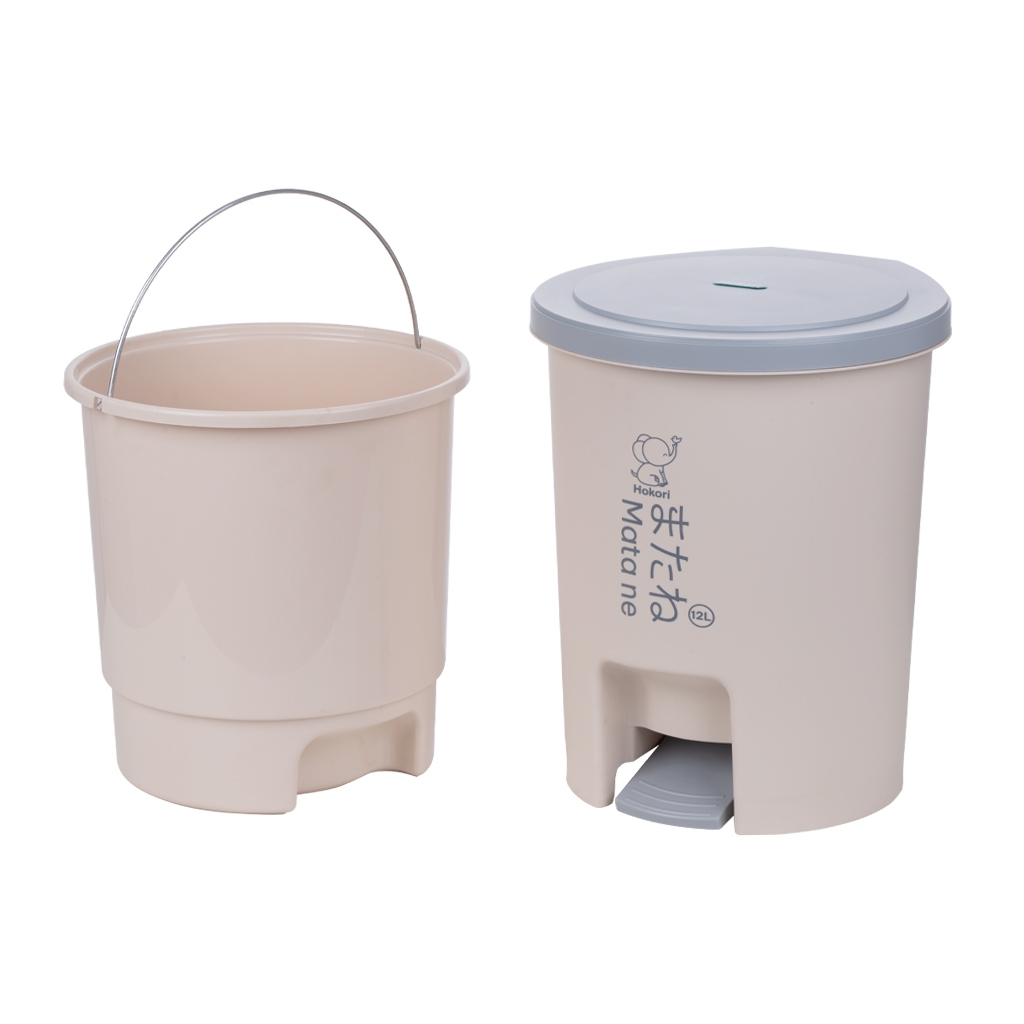 Thùng Rác Nhựa Tròn Đạp Chân Phù Hợp Sử Dụng Trong Gia Đình, Văn Phòng Dung Tích 12L Bật Rác Cao Cấp