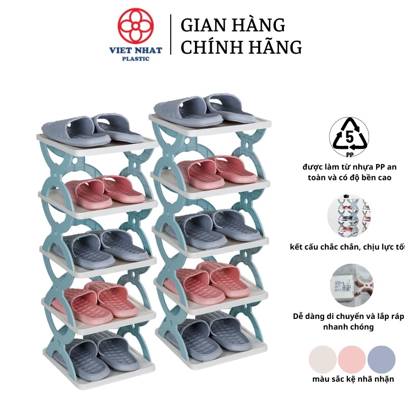 Kệ Để Giày Dép Chữ X 5 Tầng 5582 Việt Nhật, Kệ X Dễ Tháo Lắp Chịu Lực Tốt, Độ Bền Cao