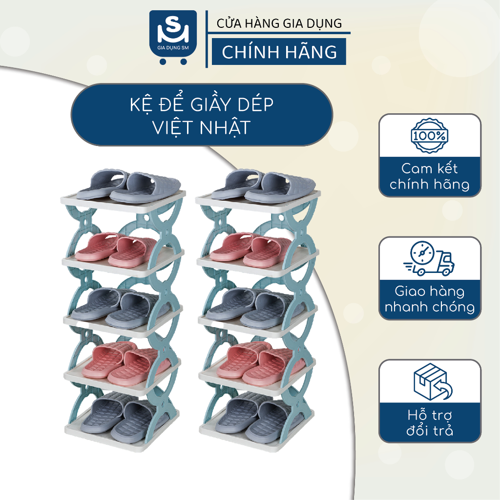 Kệ Để Giày Dép Chữ X 5 Tầng 5582 Việt Nhật, Kệ X Dễ Tháo Lắp Chịu Lực Tốt, Độ Bền Cao