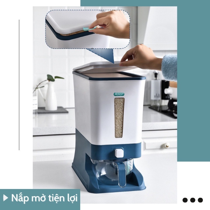 Thùng Đựng Gạo Thông Minh Công Nghệ Nhật Bản Việt Nhật - Chống Ẩm, Chống Mối Mọt, Dung Tích 10kg