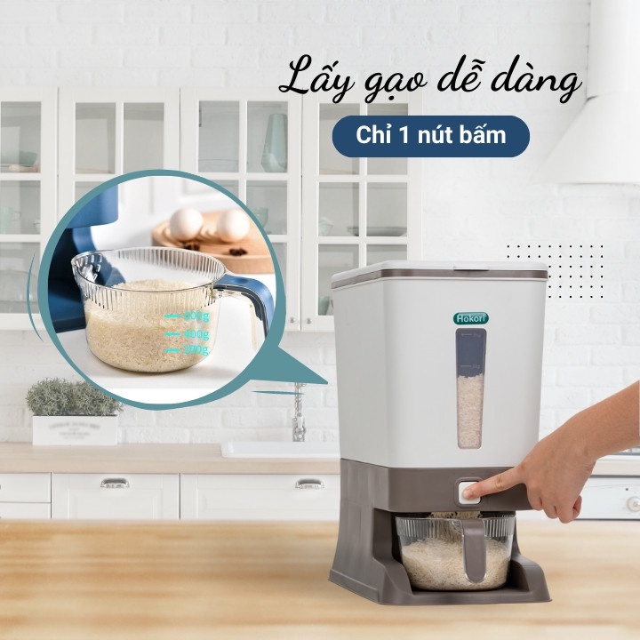 Thùng Đựng Gạo Thông Minh Công Nghệ Nhật Bản Việt Nhật - Chống Ẩm, Chống Mối Mọt, Dung Tích 10kg