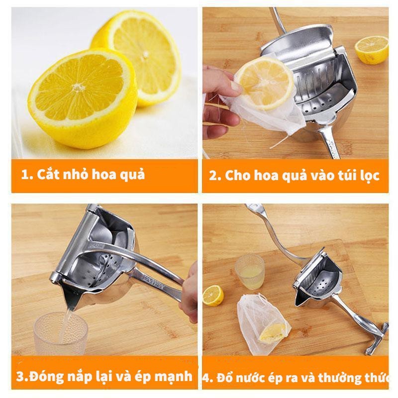 Máy Ép Trái Cây Hoa Quả Bằng Tay Tại Nhà Bằng Nhôm Siêu Bền Chống Gỉ Sét Nhỏ Gọn Tiện Dụng
