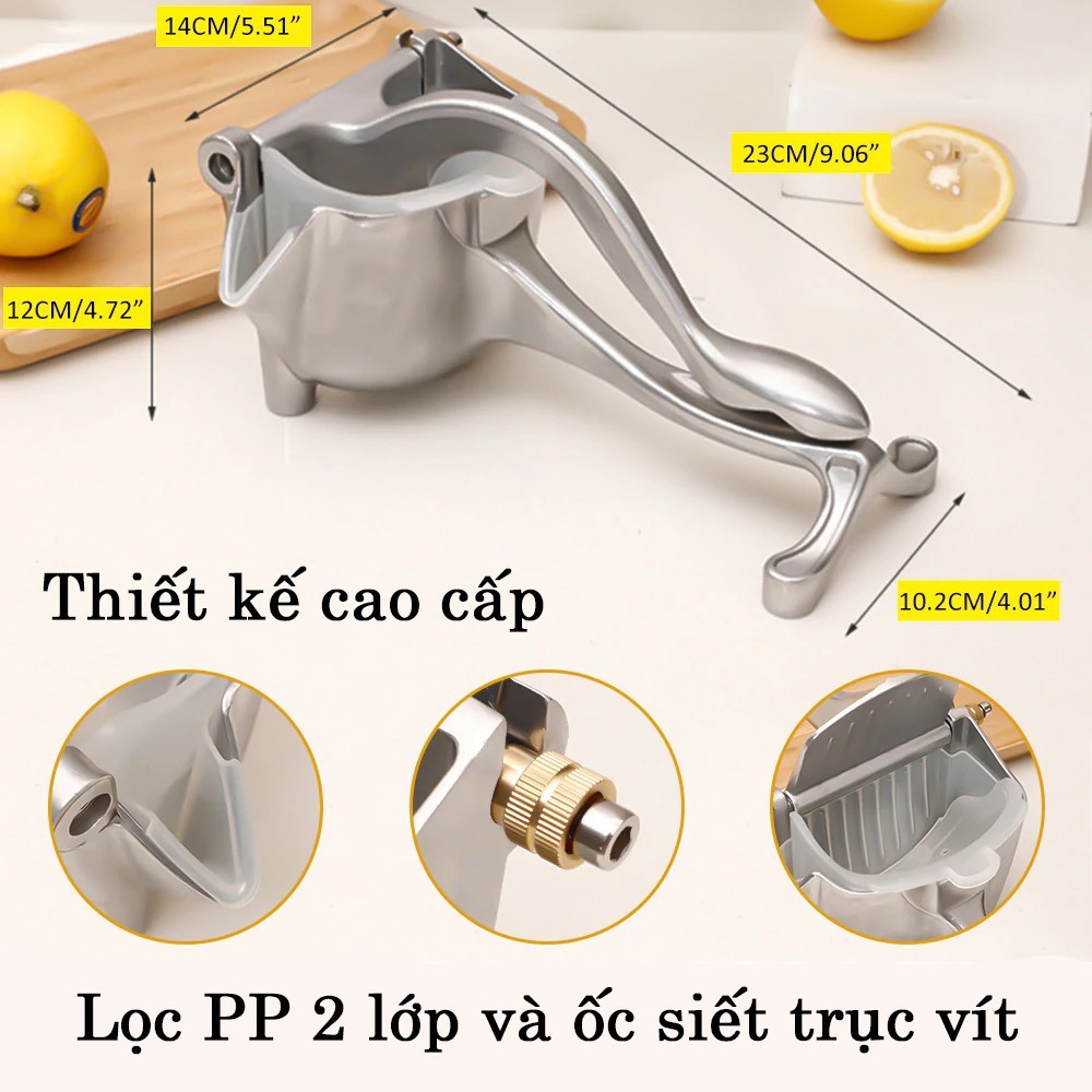 Máy Ép Trái Cây Hoa Quả Bằng Tay Tại Nhà Bằng Nhôm Siêu Bền Chống Gỉ Sét Nhỏ Gọn Tiện Dụng