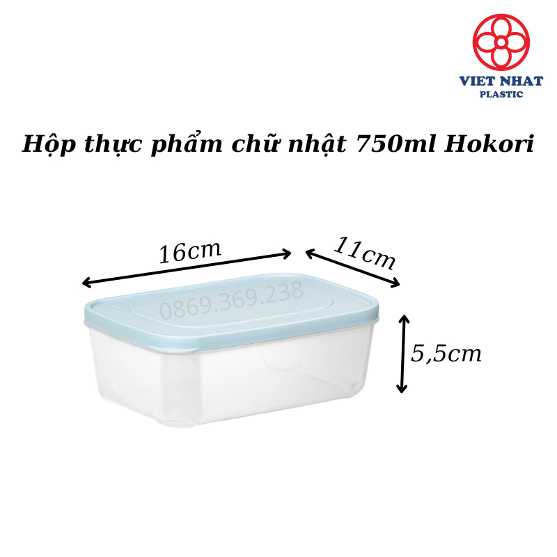 Bộ 3 Hộp Đựng Thực Phẩm Chữ Nhật Đựng Rau Củ Quả Tiện Lợi Việt Nhật 750ml-1500ml-2500ml