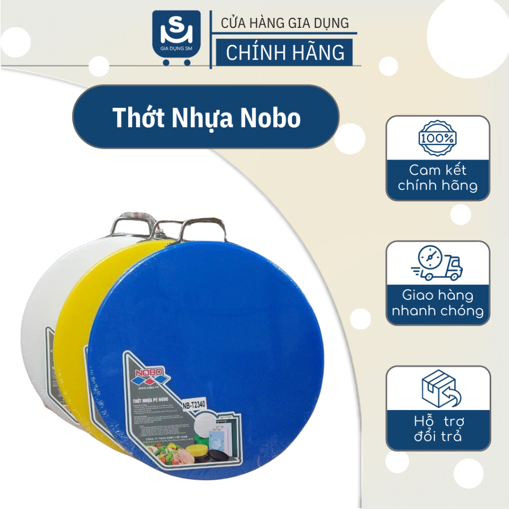 Thớt Nhựa Nobo Hàng Dày Đẹp Chắc Tay 3 Kích Thước  Thớt Nhựa Dày Xịn,Thớt chặt bằng nhựa