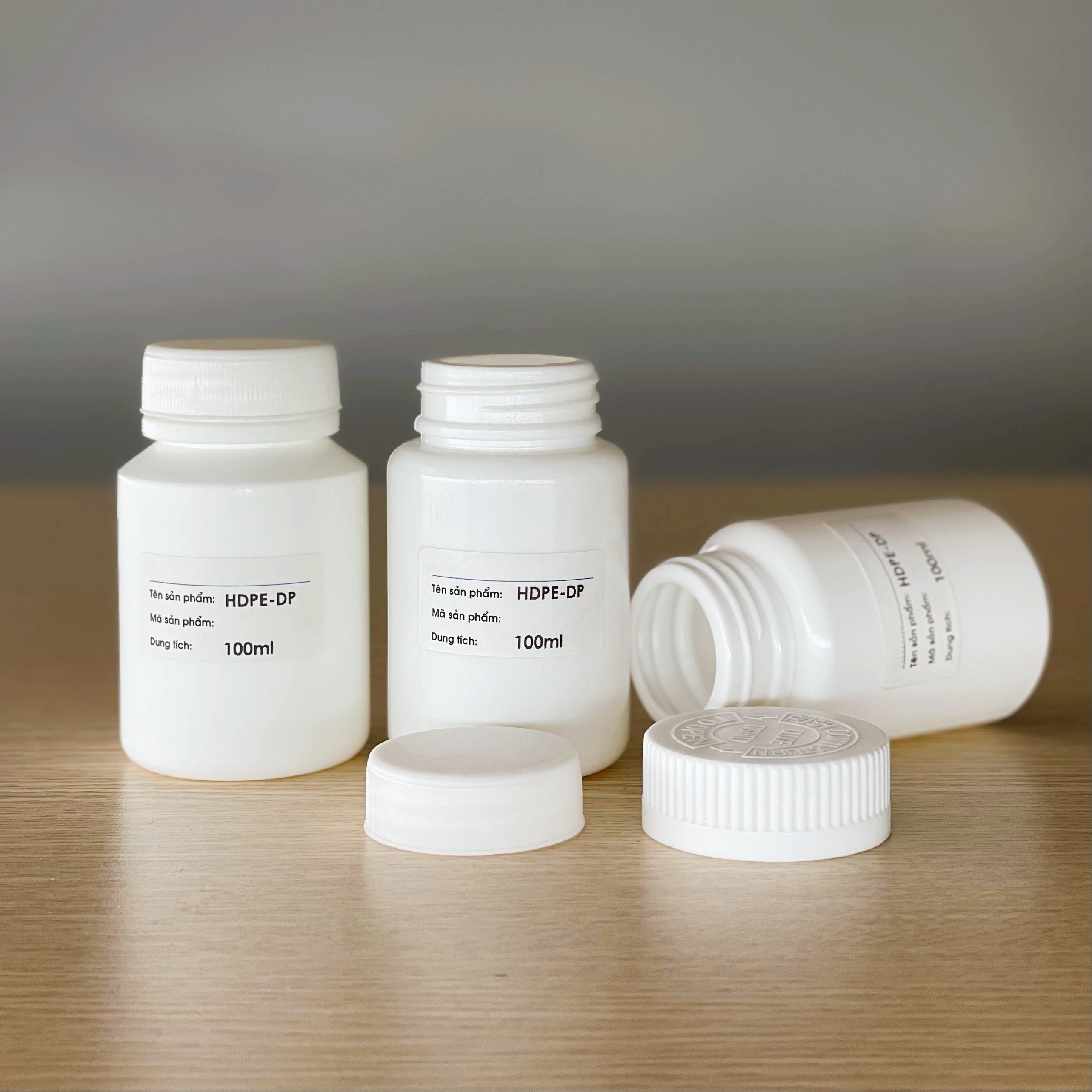 CHAI NHỰA HDPE ĐỰNG THUỐC VIÊN DƯỢC PHẨM; DUNG TÍCH 100ML