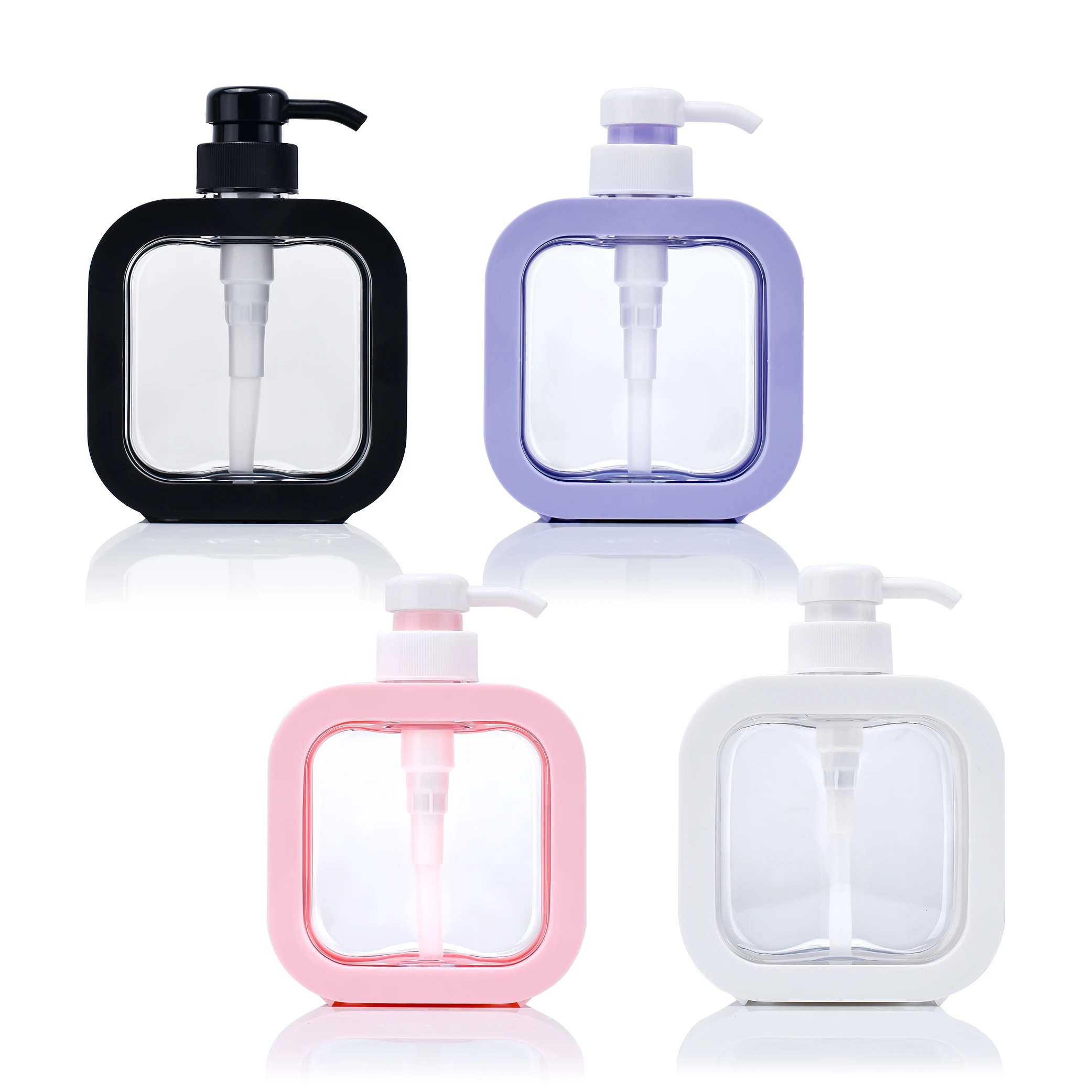 CHAI DẦU GỘI/SỮA TẮM DÁNG VUÔNG NHỰA PET ; DUNG TÍCH 300ML - 500ML