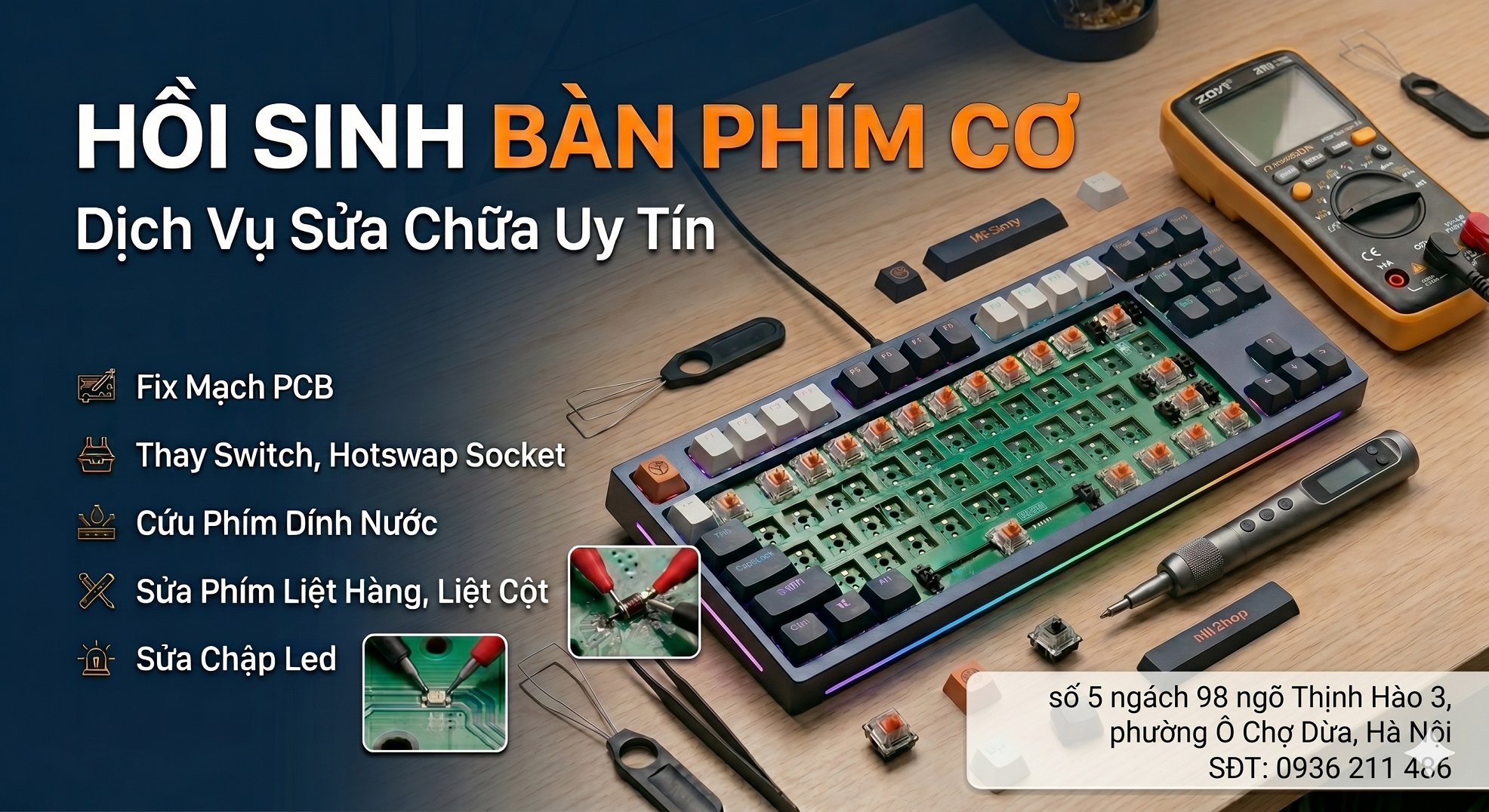 Dịch Vụ Sửa Chữa Bàn Phím Cơ Uy Tín, Chuyên Nghiệp Tại Hà Nội – MKShop