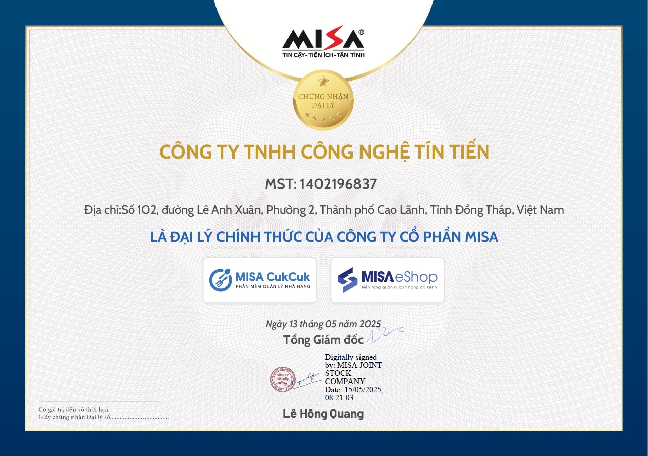 CÔNG TY TÍN TIẾN – ĐẠI LÝ CHÍNH THỨC CỦA MISA TẠI ĐỒNG THÁP