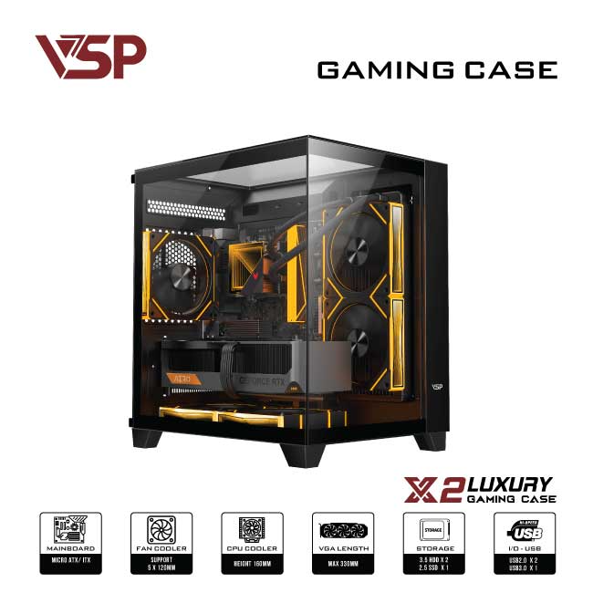 Case VSP X2 Luxury Đen