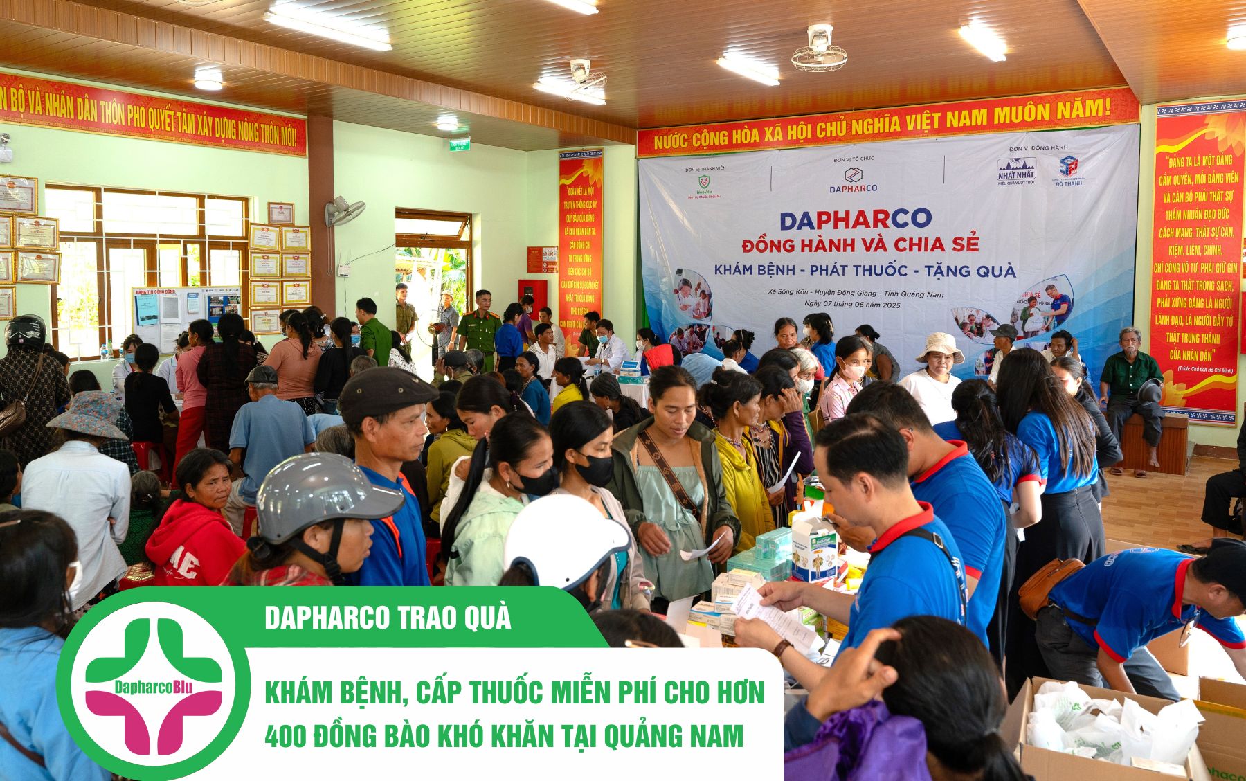 DAPHARCO TRAO QUÀ, KHÁM BỆNH, CẤP THUỐC MIỄN PHÍ CHO HƠN 400 ĐỒNG BÀO KHÓ KHĂN TẠI QUẢNG NAM
