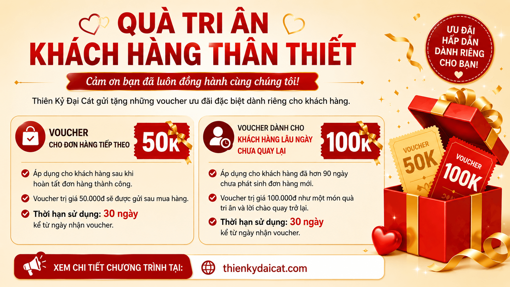 QUÀ TRI ÂN KHÁCH HÀNG THÂN THIẾT TỪ THIÊN KỶ ĐẠI CÁT
