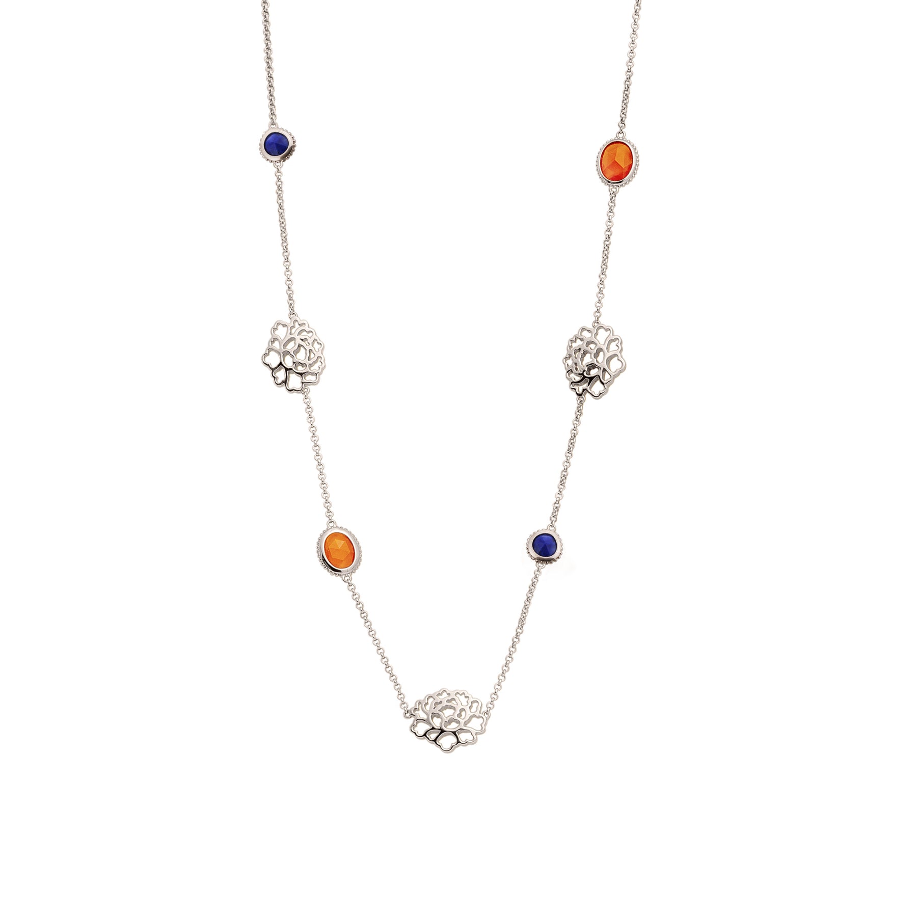 Dây chuyền - Mẫu đơn màu bạc 16"