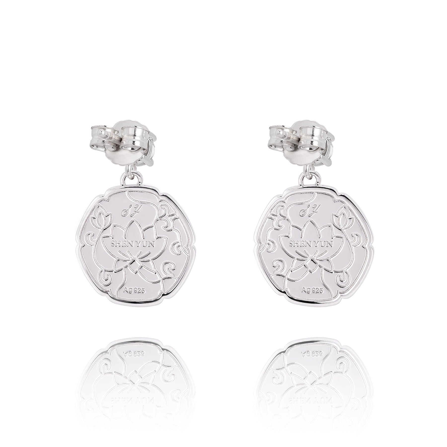 Khuyên tai Hoa Sen Xanh Trắng