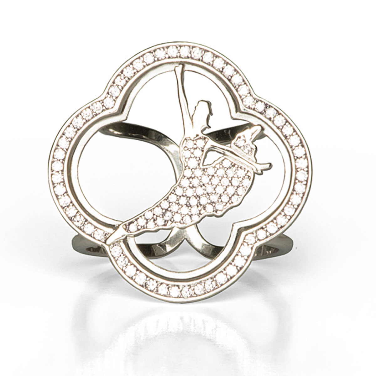 Nhẫn đeo khăn Bảo Bối Shen Yun - Bạc